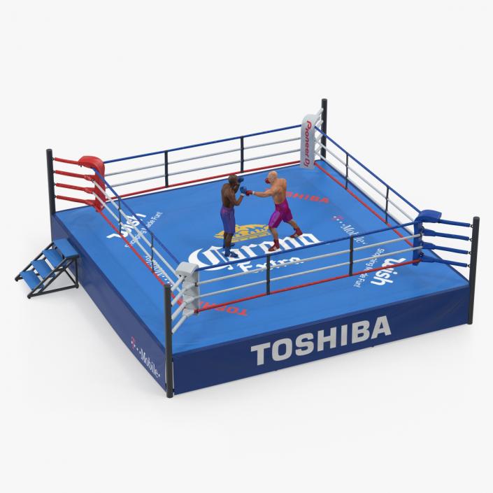 3D model Boxers Fighting In Boxing Ring