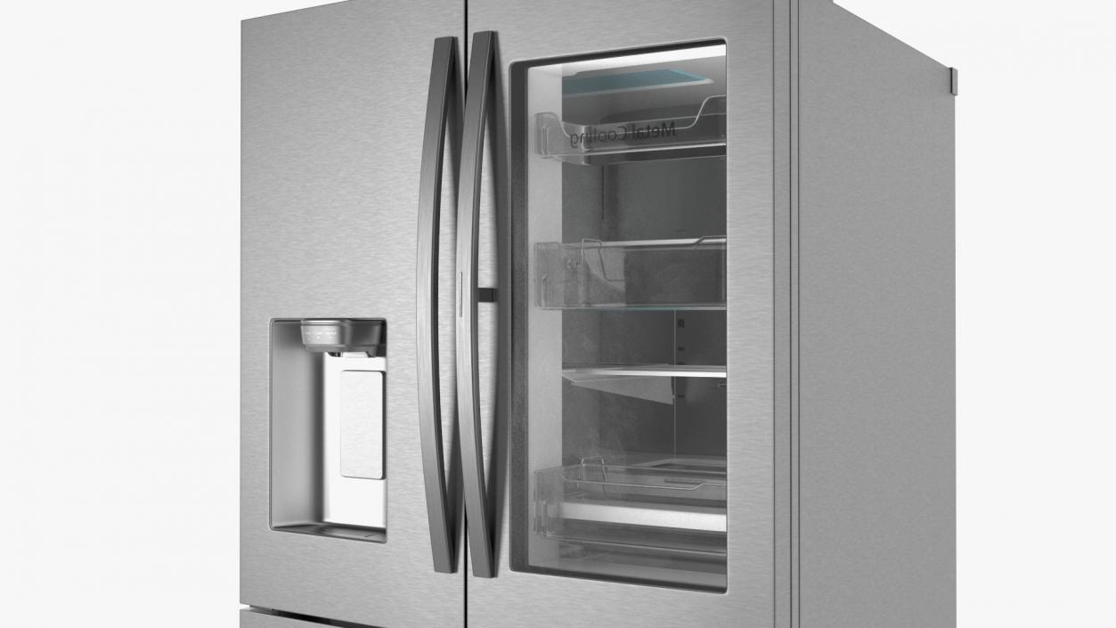 4-Door French Door Fridge Silver 3D