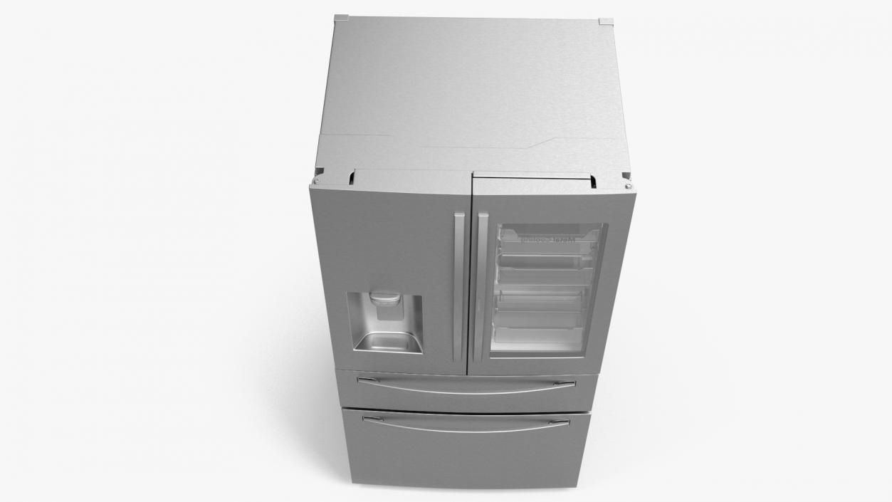 4-Door French Door Fridge Silver 3D