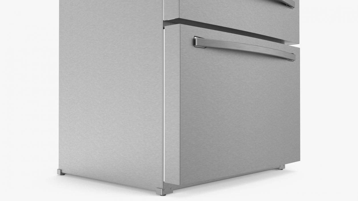 4-Door French Door Fridge Silver 3D