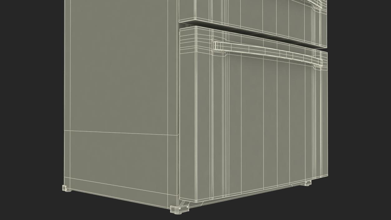 4-Door French Door Fridge Silver 3D