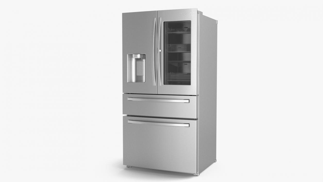 4-Door French Door Fridge Silver 3D