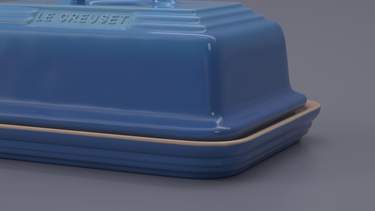 Stoneware Butter Dish Le Creuset Blue 3D