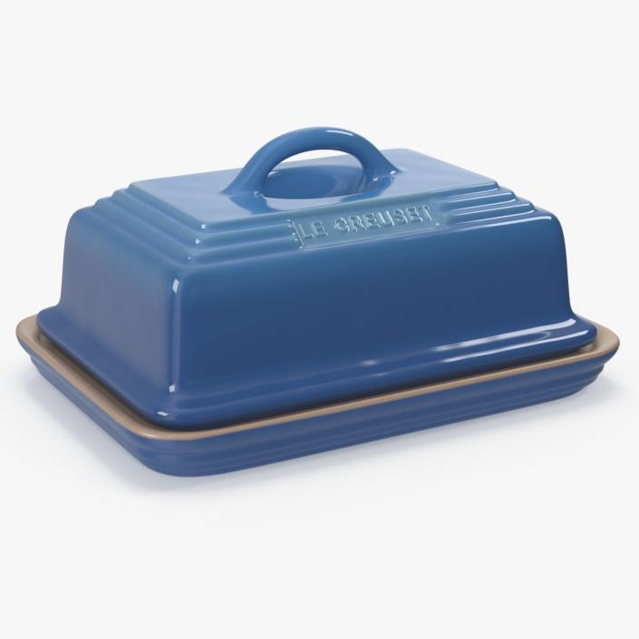 Stoneware Butter Dish Le Creuset Blue 3D