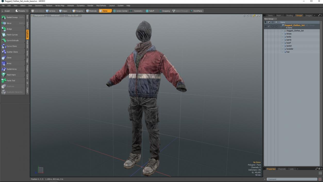 3D Ragged Clothes Set model