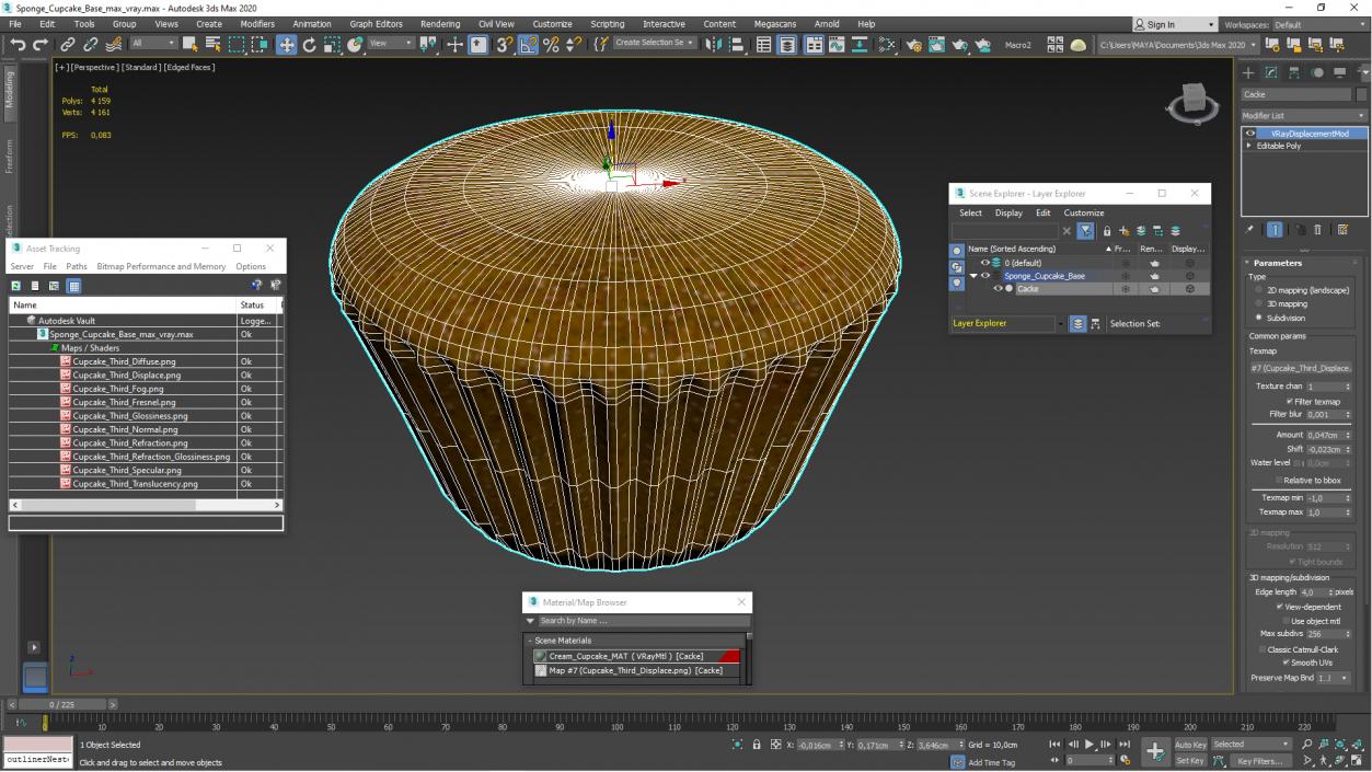 Sponge Cupcake Base 3D model