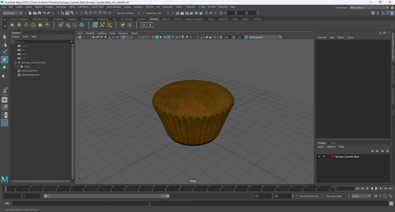 Sponge Cupcake Base 3D model