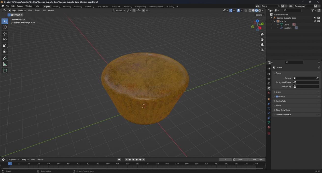 Sponge Cupcake Base 3D model