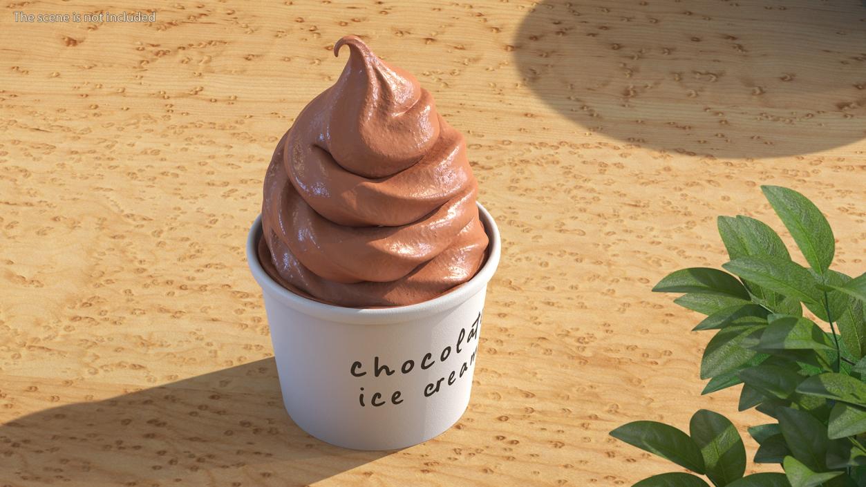 3D Chocolate Ice Cream Cup model