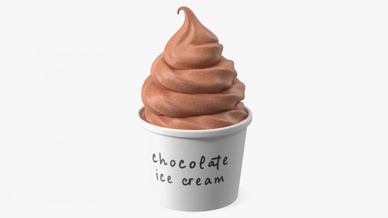 3D Chocolate Ice Cream Cup model