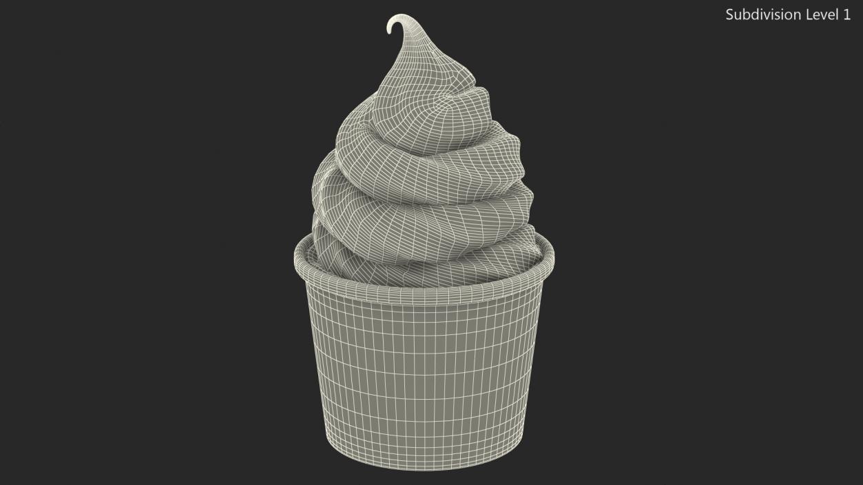 3D Chocolate Ice Cream Cup model