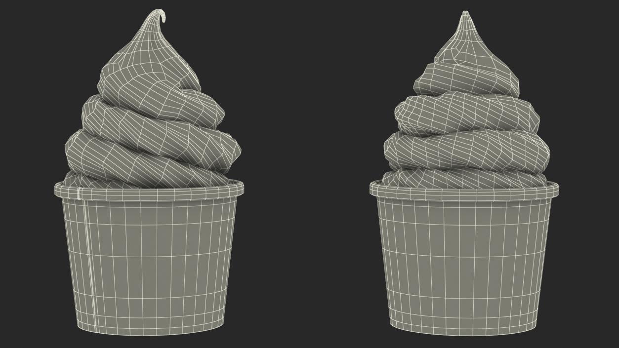 3D Chocolate Ice Cream Cup model