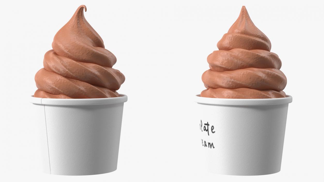 3D Chocolate Ice Cream Cup model