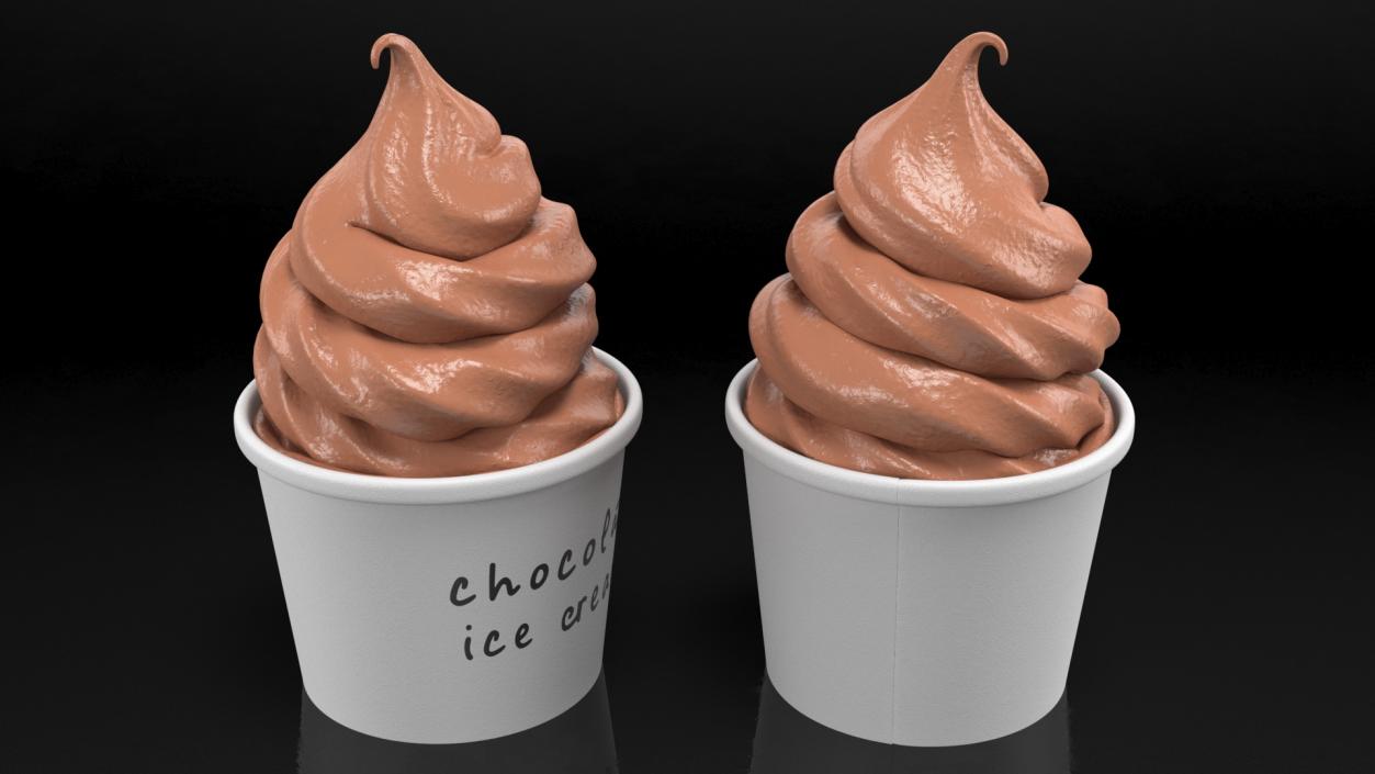 3D Chocolate Ice Cream Cup model