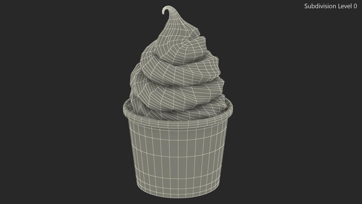 3D Chocolate Ice Cream Cup model