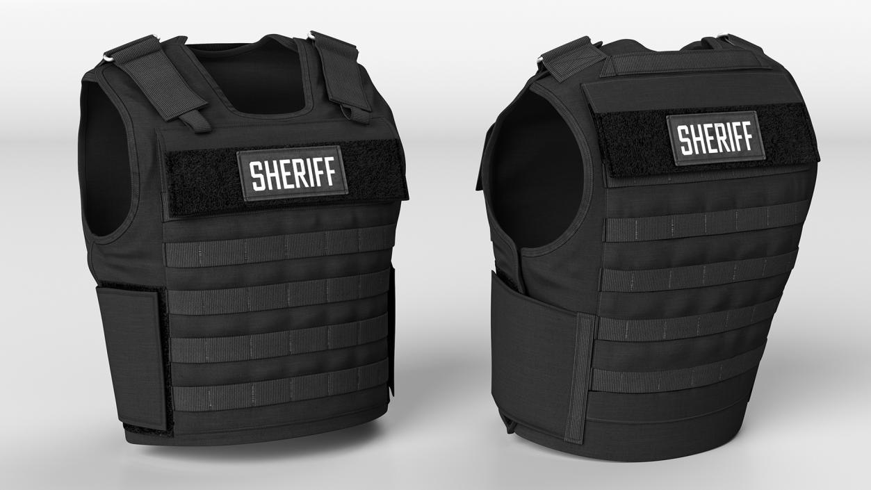 Sheriff Black Body Armor Carrier 3D