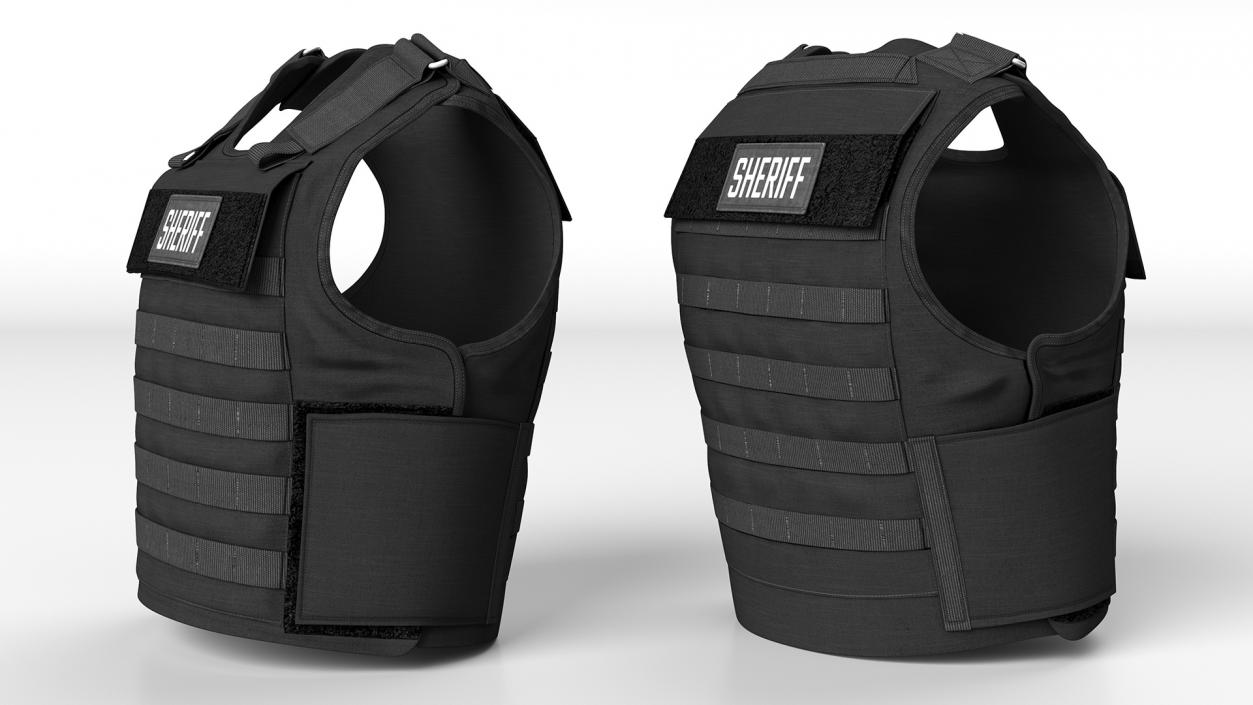 Sheriff Black Body Armor Carrier 3D