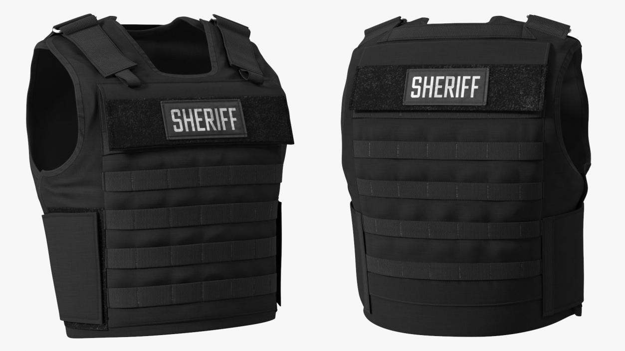 Sheriff Black Body Armor Carrier 3D