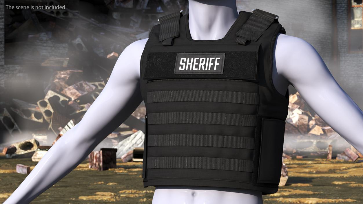 Sheriff Black Body Armor Carrier 3D