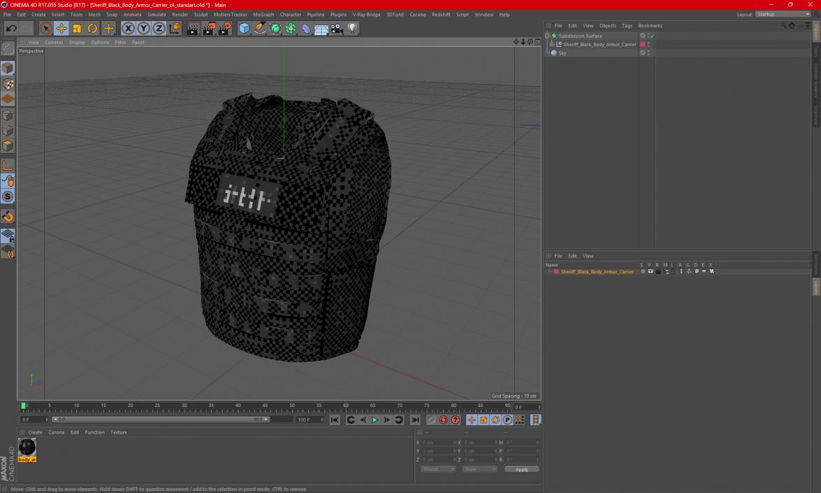 Sheriff Black Body Armor Carrier 3D