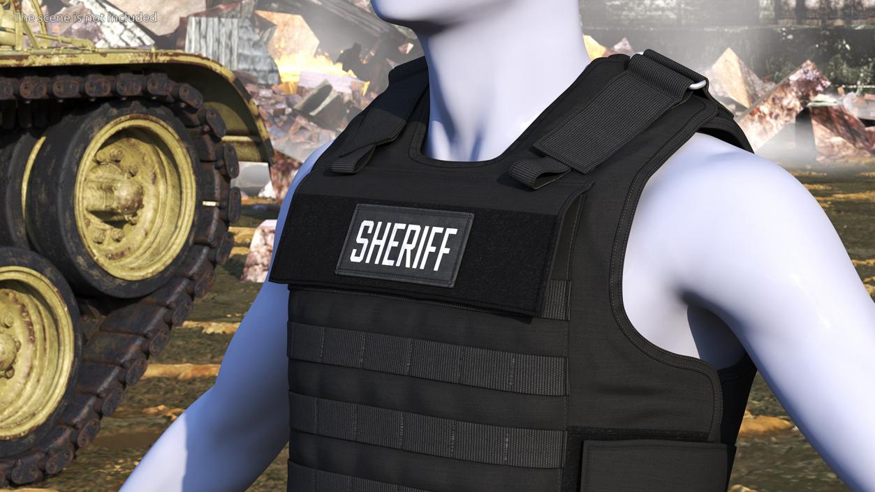 Sheriff Black Body Armor Carrier 3D