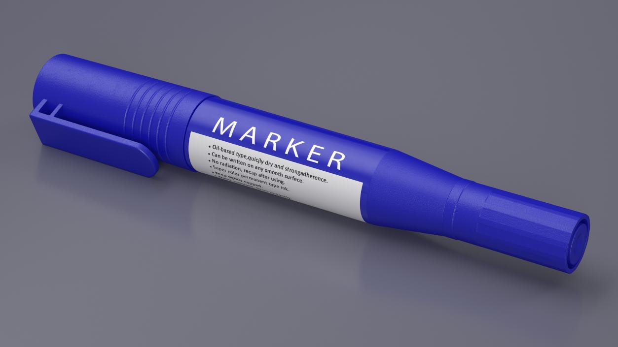 Double-Ended Marker Blue 3D model