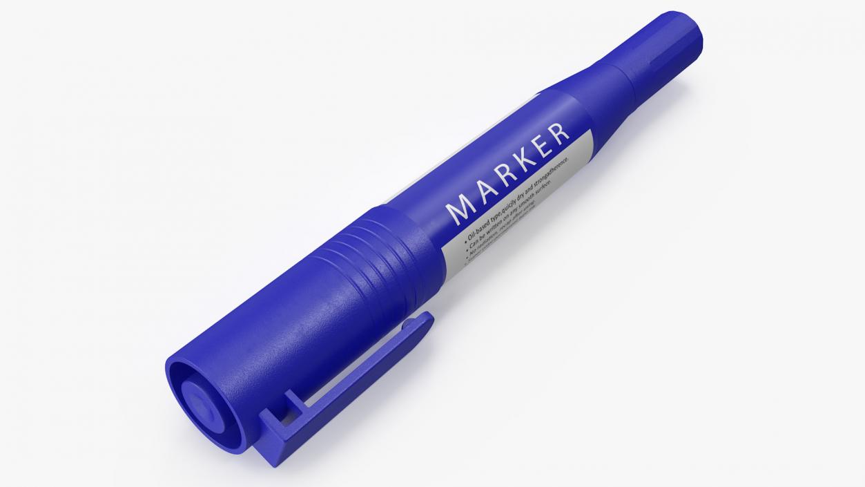 Double-Ended Marker Blue 3D model