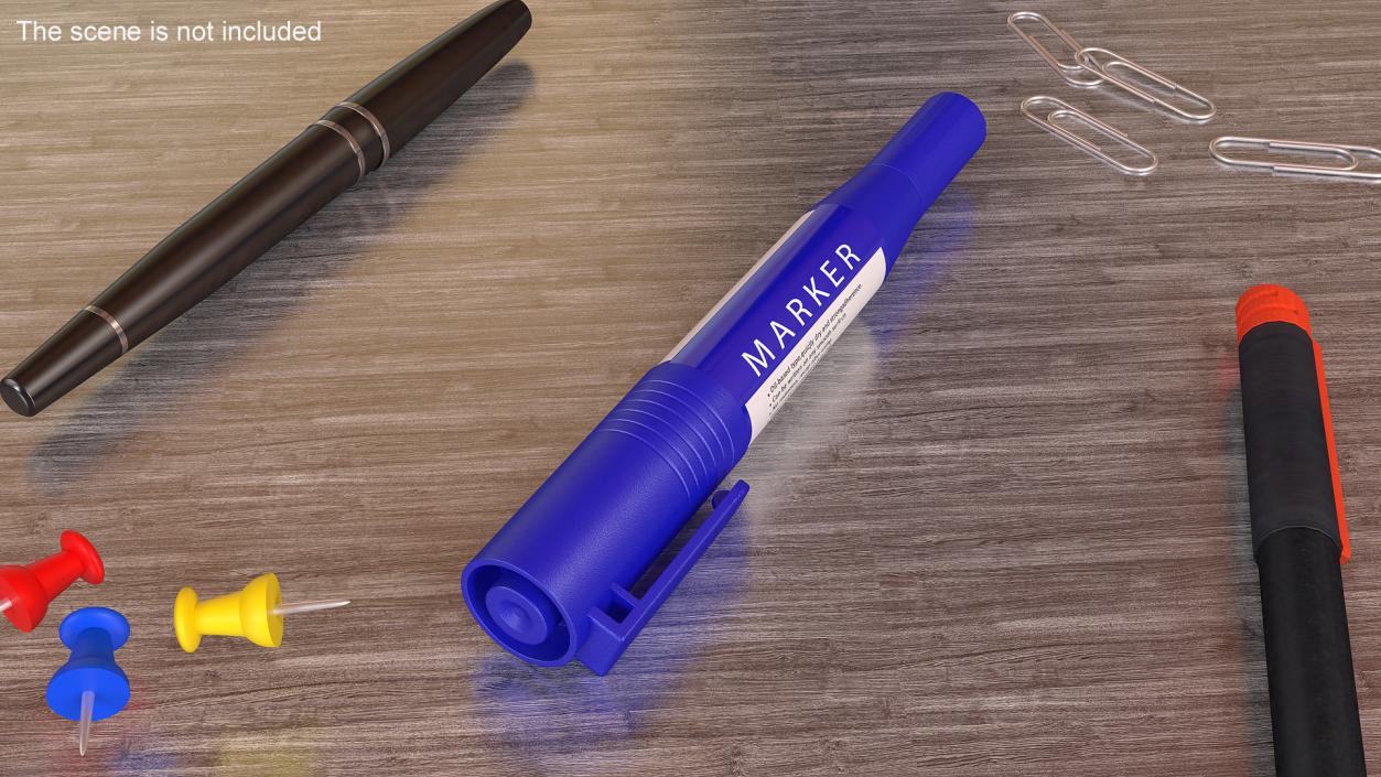 Double-Ended Marker Blue 3D model