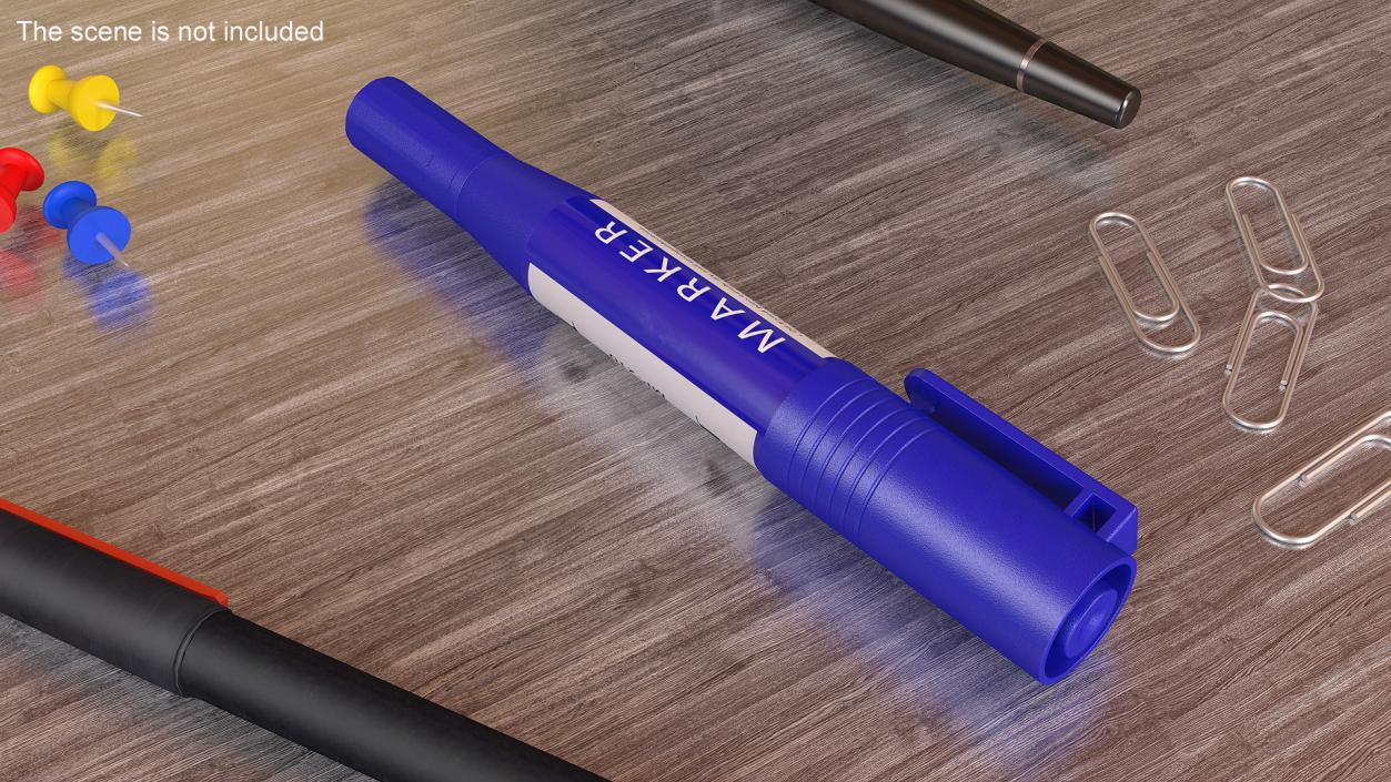 Double-Ended Marker Blue 3D model