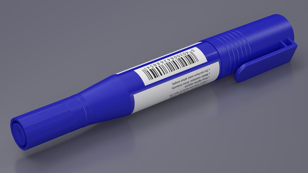 Double-Ended Marker Blue 3D model