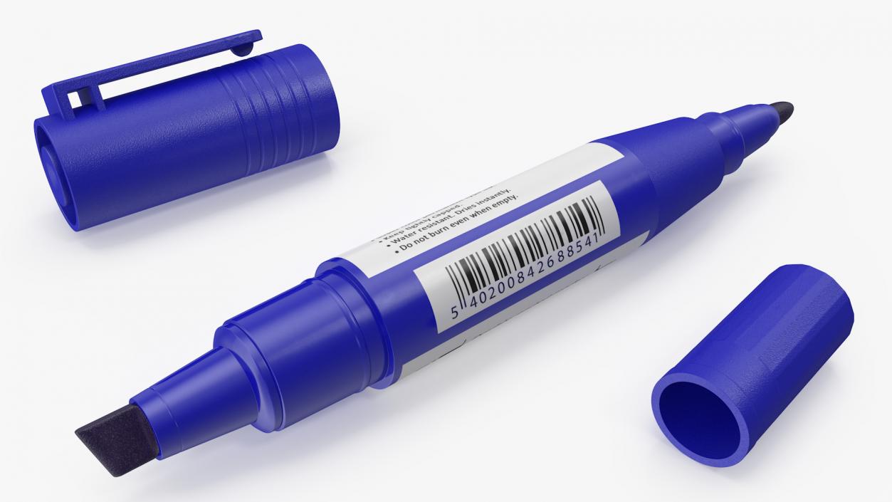 Double-Ended Marker Blue 3D model