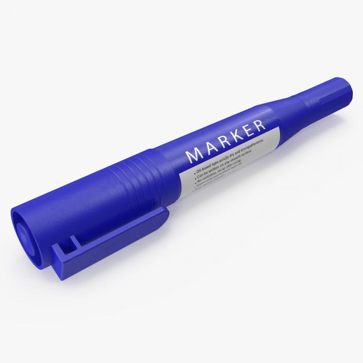 Double-Ended Marker Blue 3D model