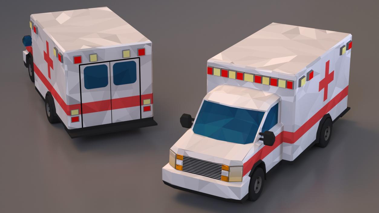 3D model Low Poly Stylized Model Ambulance 2