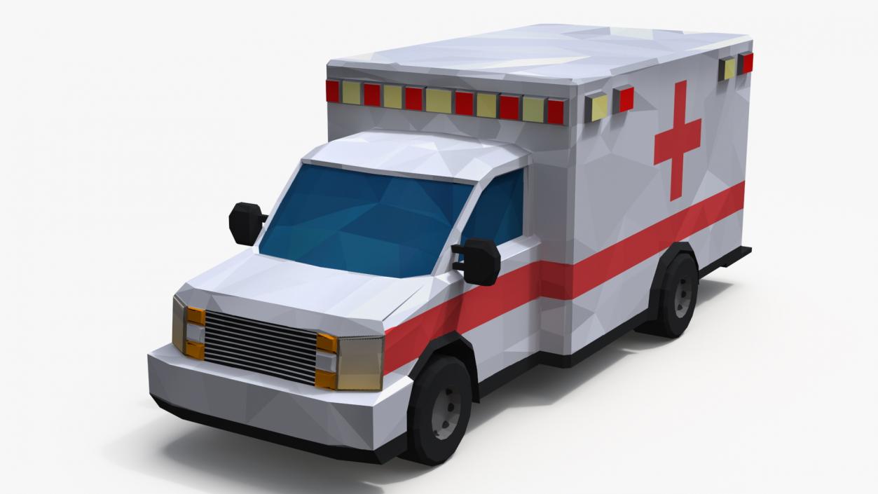 3D model Low Poly Stylized Model Ambulance 2