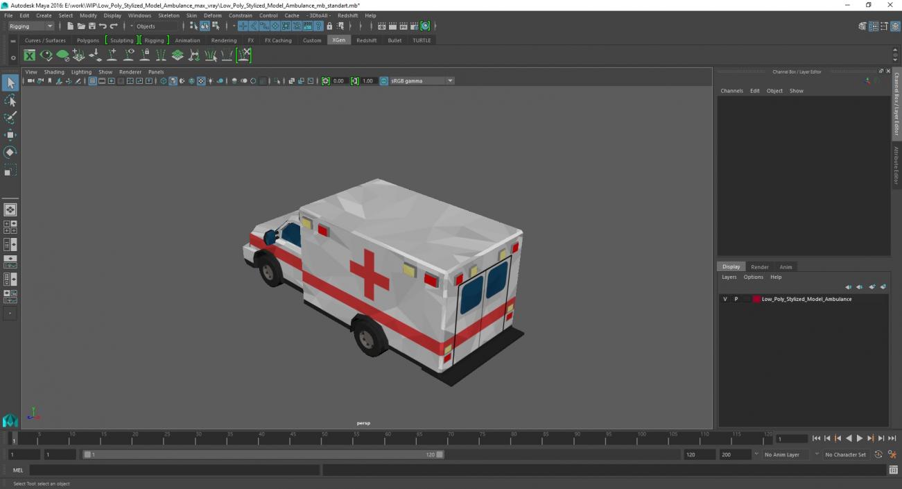 3D model Low Poly Stylized Model Ambulance 2