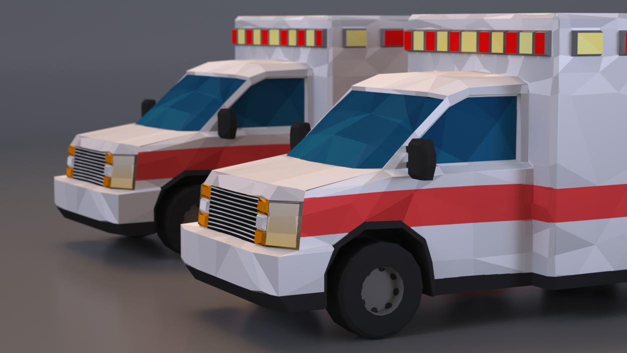 3D model Low Poly Stylized Model Ambulance 2