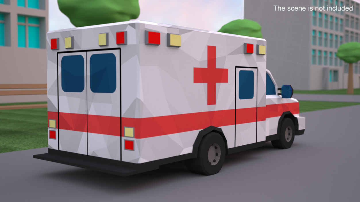 3D model Low Poly Stylized Model Ambulance 2