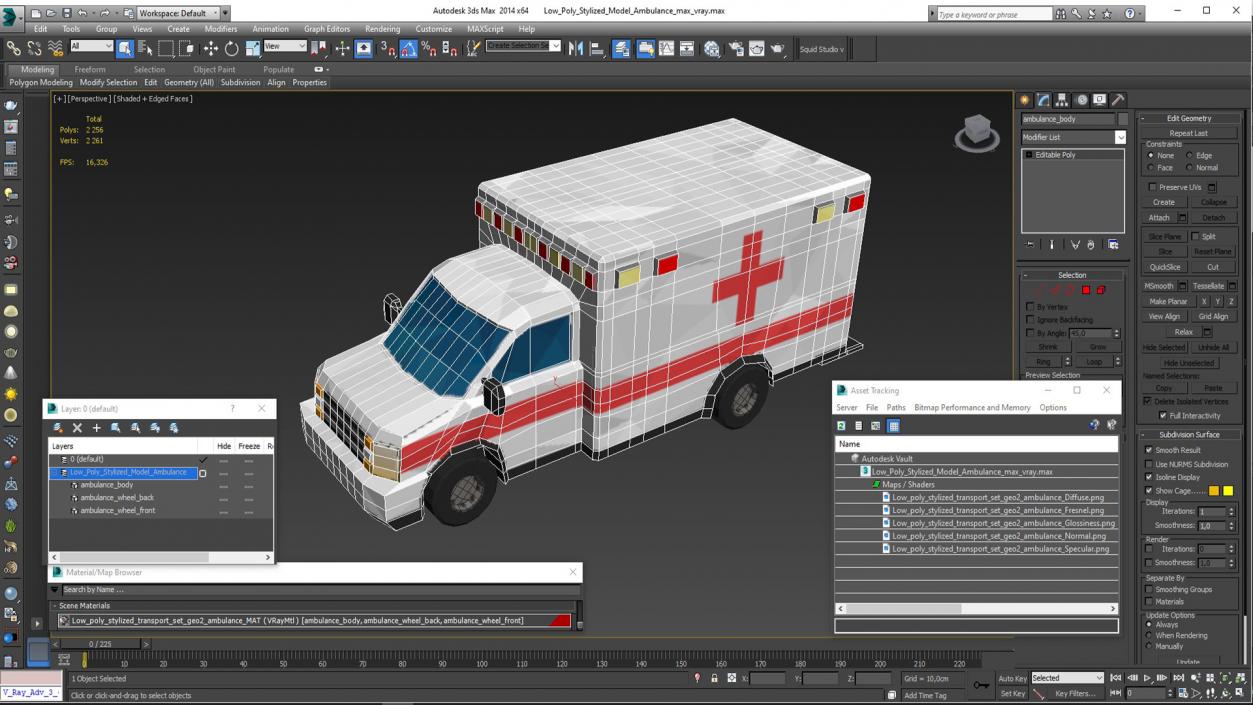 3D model Low Poly Stylized Model Ambulance 2