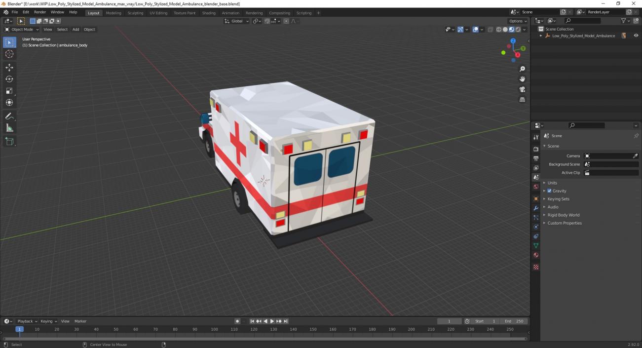 3D model Low Poly Stylized Model Ambulance 2