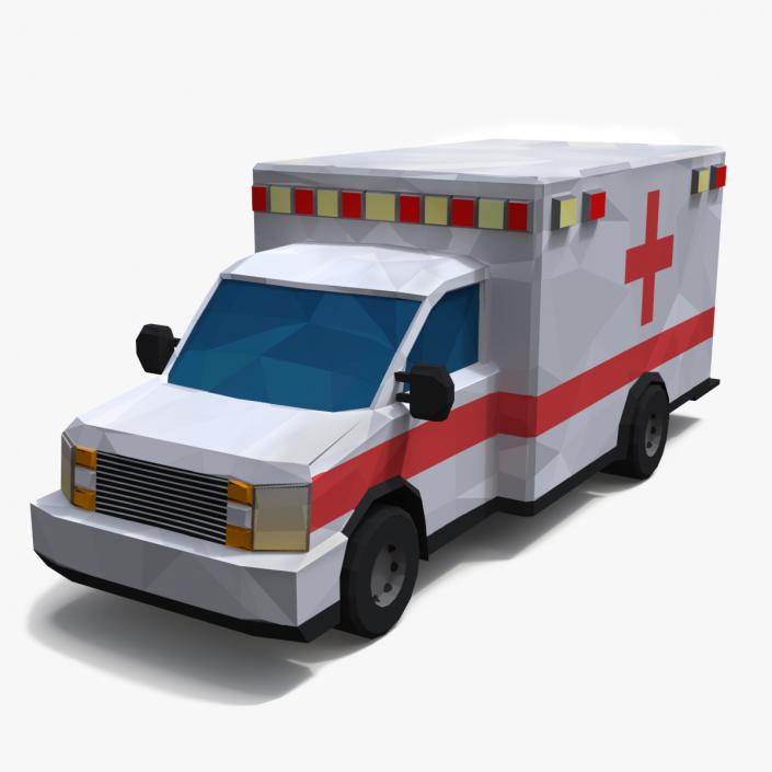 3D model Low Poly Stylized Model Ambulance 2