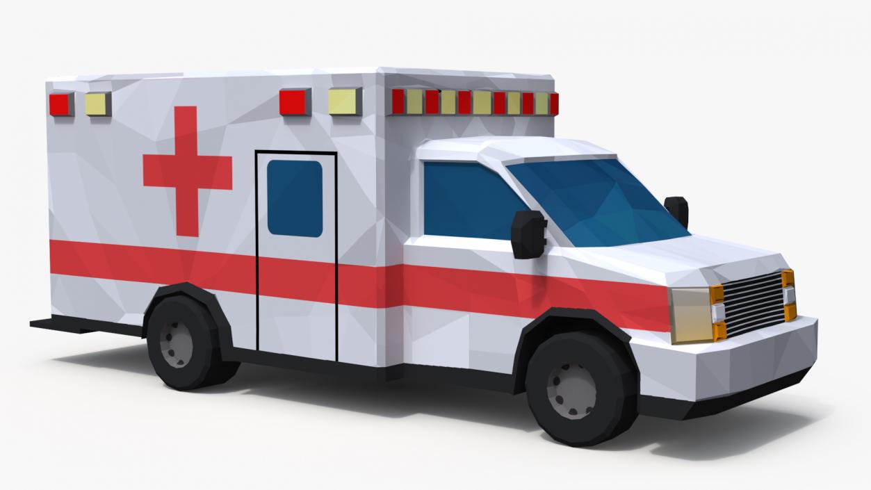 3D model Low Poly Stylized Model Ambulance 2