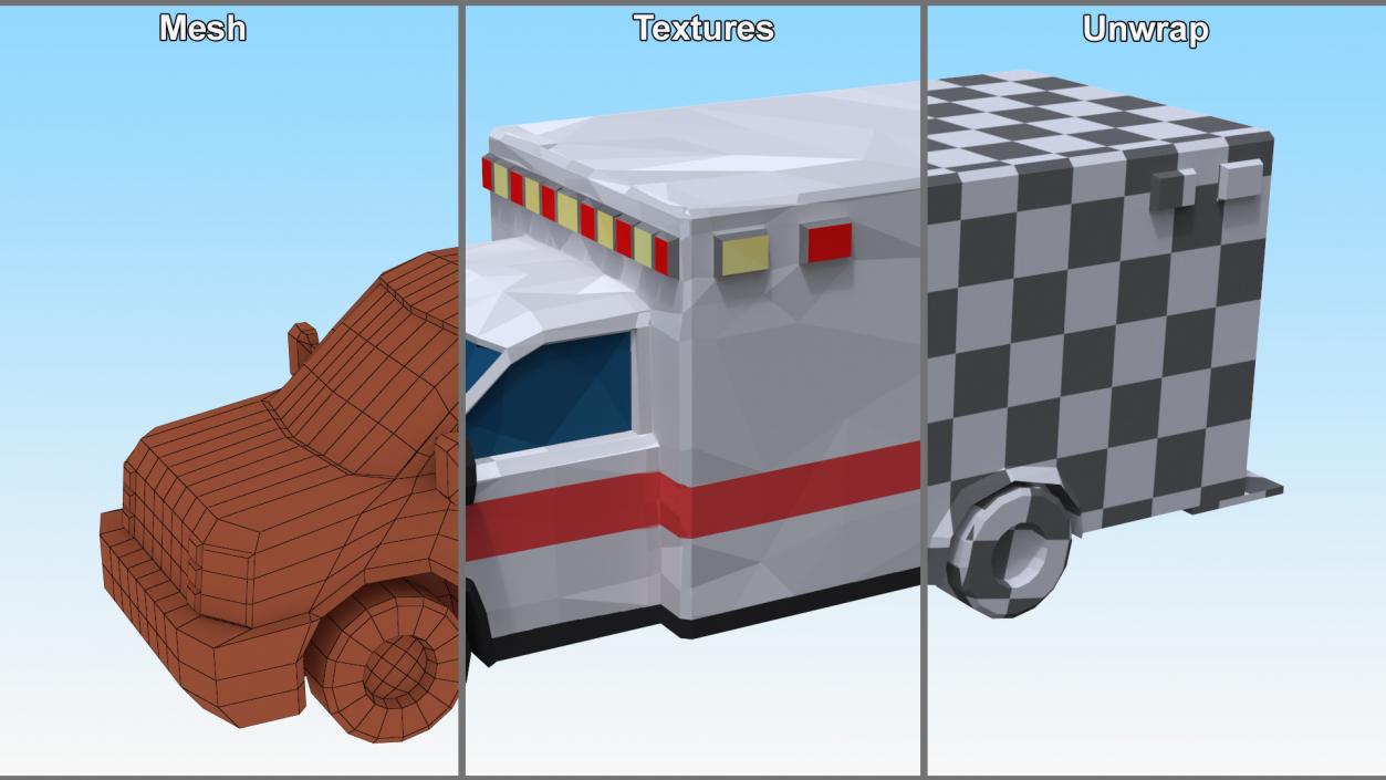 3D model Low Poly Stylized Model Ambulance 2