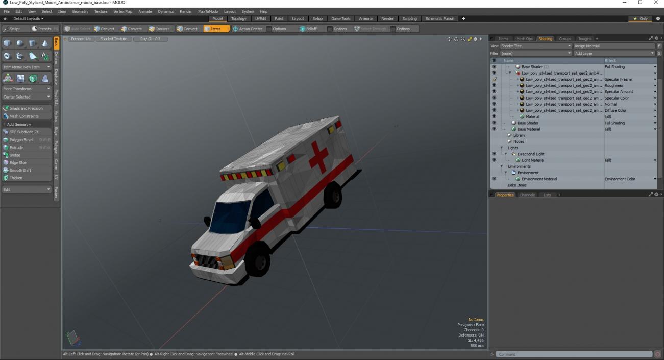 3D model Low Poly Stylized Model Ambulance 2