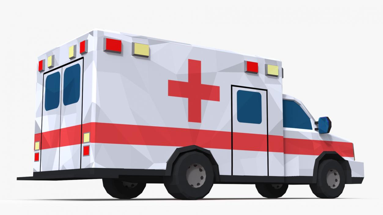 3D model Low Poly Stylized Model Ambulance 2