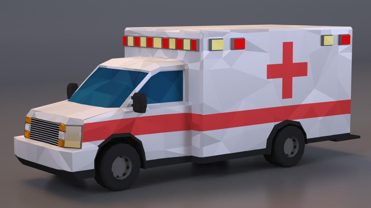 3D model Low Poly Stylized Model Ambulance 2