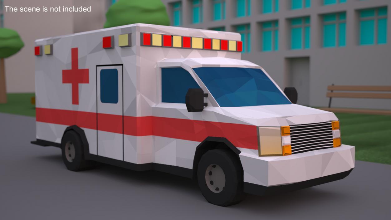 3D model Low Poly Stylized Model Ambulance 2