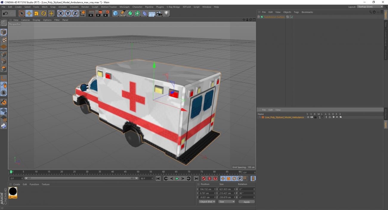 3D model Low Poly Stylized Model Ambulance 2