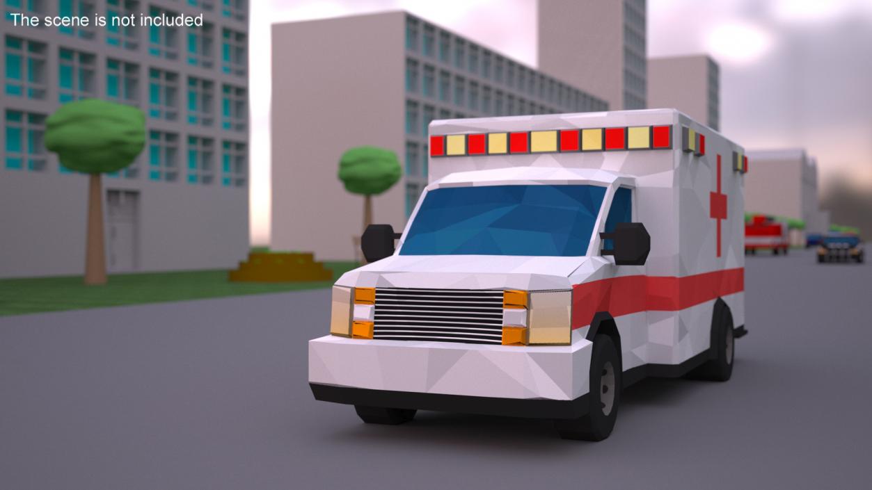 3D model Low Poly Stylized Model Ambulance 2