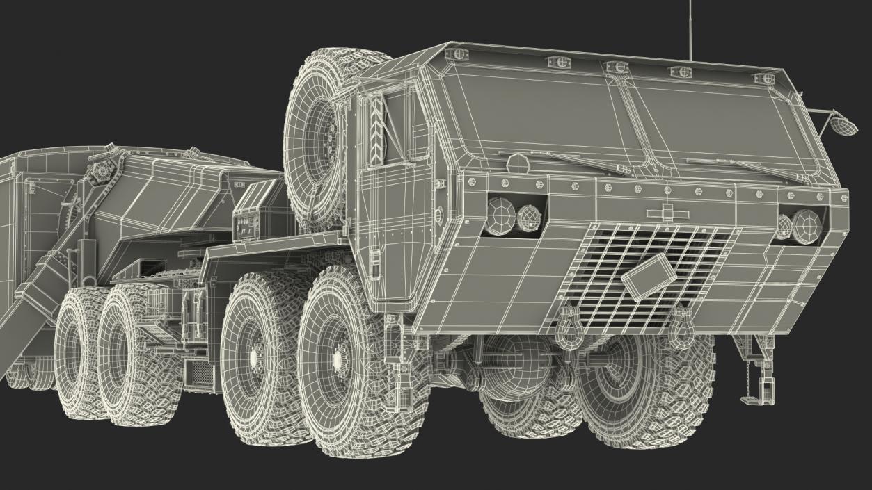 3D M983 Tractor with ANTPY2 XBand Radar Rigged model