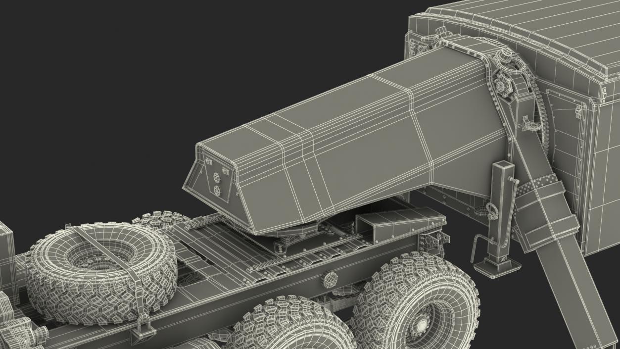 3D M983 Tractor with ANTPY2 XBand Radar Rigged model